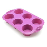 Molde De Silicona Para Muffins 6 Cav 30 X 18 X 3.8 Cm Morado