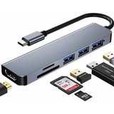 Hub Usb-c  Multipuerto 6 A 1 Hdmi Sd Mac Pc Android