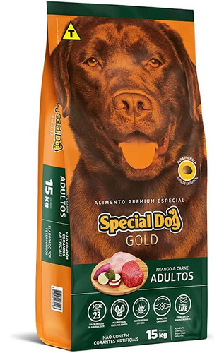 Ração Special Dog Gold Premium Adultos Carne E Frango 15kgs