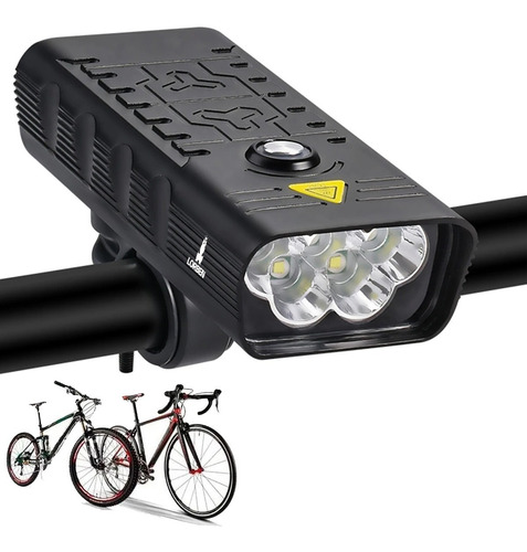 Farol Bicicleta Recarregável 5 Leds T6 150000lm Prova D'agua