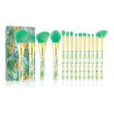 Set 14 Brochas Docolor Maquillaje Tropical Verde Doradop1407