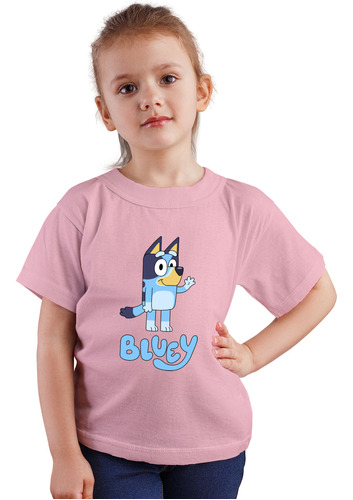 Polera Niños Bluey Heeler Pastor Hola Algodon Wiwi