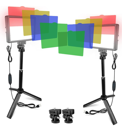 Set De 2 Luces Led Kit Para Fotografía Y Video Trípode Luz