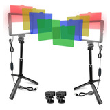 Set De 2 Luces Led Kit Para Fotografía Y Video Trípode Luz