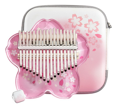 Kalimba Acrílico 21 Teclas Flores De Cerezo Preciosa+funda