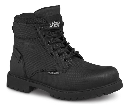 Botín Casual Hombre Bota De Piel Workland 77607 Negro