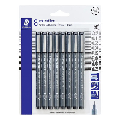 Kit Estilógrafos Staedtler Pigment Liner 8 Piezas Dibujo Técnico | Envío gratis