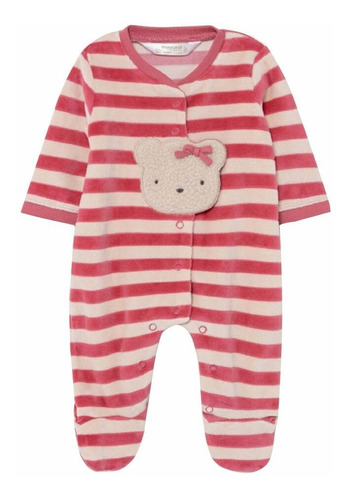 Pijama Punto Rayas Recién Nacido Niña 2668 Cranberry