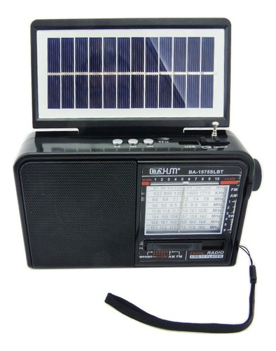 Radio Am/fm 8 Bandas, Modelo Ba-1575 Solar, Usb, Tf. 