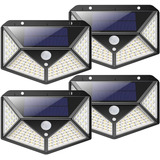 Pack Lampara Solar 100 Led Exterior Sensor De Movimiento