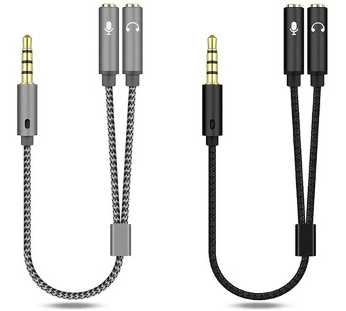 Adaptador Divisor Estereo Auxiliar 3.5mm Audifonos Microfono