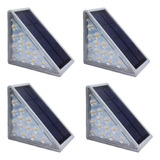 Pack X 4 Led Solar Perfilado Escalera Luz Calida 13 Led 