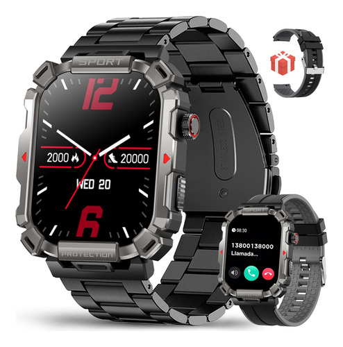 Reloj Inteligente Hombre Deportivo Impermeable Llamada Ip68