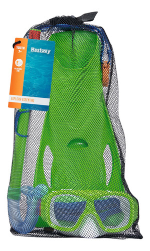 Snorkel Explora Essential Y Pata De Ranas Verde (1129)