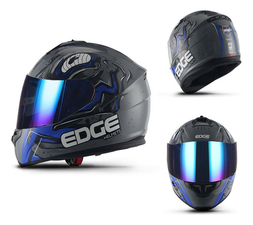 Casco Integral De Moto Casco Edge Swift Certificado Dot Ece