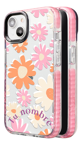 Funda Para iPhone Tu Nombre Para Mujer Flores Margaritas