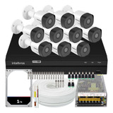 Kit Intelbras 10 Câmeras Vhd 3130 30m Dvr De 16 Canais 1 Tb