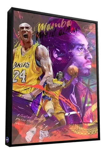 Quadro Kobe Bryant Apenas Tentar C/ Moldura 90x60 E Acrílico