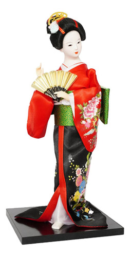 Estatua Asiática, Muñeca Japonesa De Geisha Con Kimono,