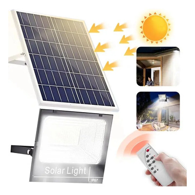Lámpara Solar Led De Alto Brillo 16000w Para Exteriores, Reflector De Seguridad Con Sensor De Luz, Paquete De 6500k 281 Luces Ip67 48h De Batería Ultralarga Para Jardín, Porche, Camino, Garaje,estadio