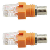 Maxmoral 2pcs Rf A Rj45 Convertidor Adaptador F Hembra A Rj.