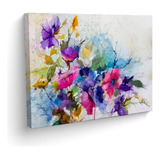 Cuadro Pintura Flores De Color Canvas Minimalista Tipo Oleo