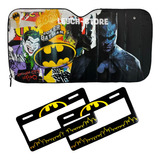 Kit Parasol Parabrisas Batman Joker Dc Comics + Porta Placas