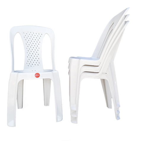 Silla Plastica Reforzada Apilable Ibiza Camping Hsk / 6 Unid