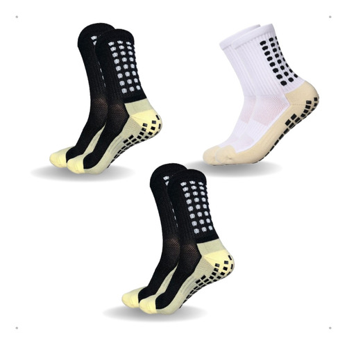 Kit 3 Pares Meia Antiderrapante Futebol Esportiva Pro Socks