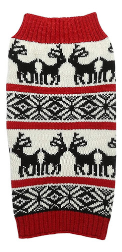 Ugly Vintage Knit Xmas Reindeer Holiday Festive Dog Sweater 