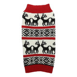 Ugly Vintage Knit Xmas Reindeer Holiday Festive Dog Sweater 