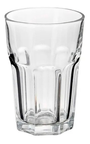 Set De 24 Vasos Facetado 400ml Vidrio Transparentes Durax 