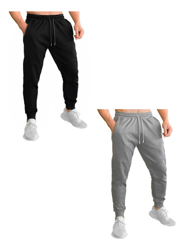 Pants Jogger Hombre Pack 2pzas Negro Gris