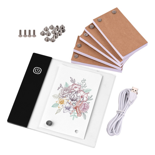 Flip Book Kit Com Mini Luz Pad Led Lightbox Tablet Design