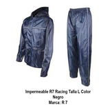 Impermeable Talla L Color Negro R7 Racing