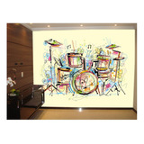 Papel De Parede Musica Bateria Instrumento Cor 4m² Mus82