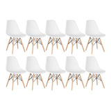 10 Cadeiras Charles Eames Wood Cozinha Eiffel Dsw Cores Cor Da Estrutura Da Cadeira Branco