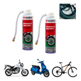 Kit 2 Remendo De Pneu De Moto Bike 170ml Reparo Vacina Pneu 