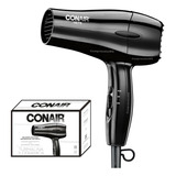 Secadora Cabello Conair Iones Cerámica Viaje Compacta Ligera Color Negro