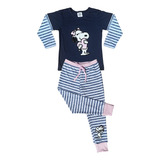 Pijama Infantil Niña Pantalón Y Playera Manga Larga Snoopy