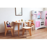 2 Sillas 1 Mesa 1 Banco Niños Infantil Nanu Comedor Madera