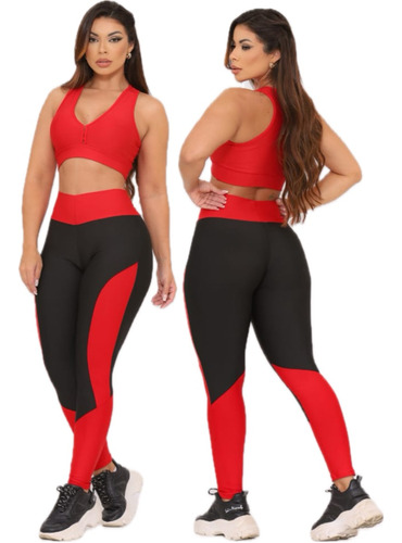 Kit Conjunto Fitness Roupa Academia Legging E Top Feminino