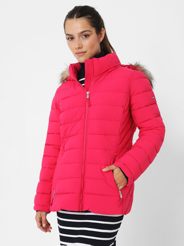 Parka Con Cierre Acolchada  Rosado Tommy Hilfiger