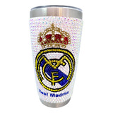 Vaso Real Madrid Piedras Cristales Thermo Frio Calient Brilo