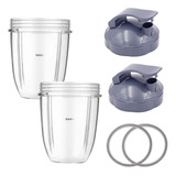 2 Vasos Nutribullet 18 Onzas Con 2 Tapas Sport Y 2 Empaques