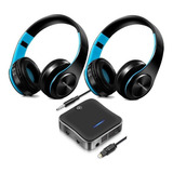 Adaptador Audio Bluetooth Con Entrada Y Salida Digital Mts-btdigital + 2 Auriculares Bluetooth Color Azul Mts-luxor Amitosai