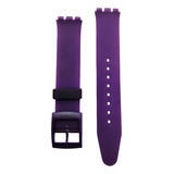 Correa Compatible Relojes Swatch Resina Morado 15.9mm 