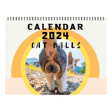 Calendario 2024 Con Decoración Curativa De Nalgas Para Gatos