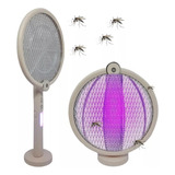 Raquete 3 In 1 Recarregável Led Uv Atrair Mosquitos Inseto