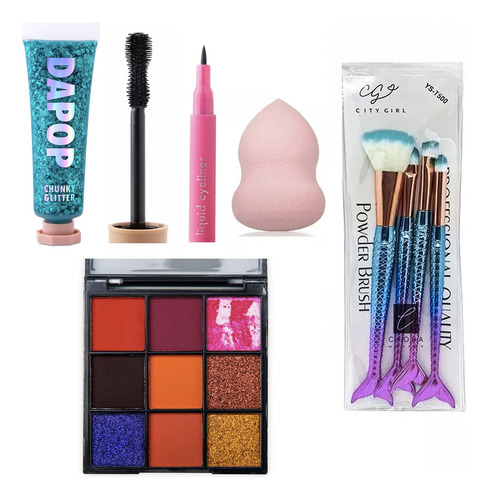 Combo Makeup Dapop + Brochas Maquillaje Ideal Para Regalo